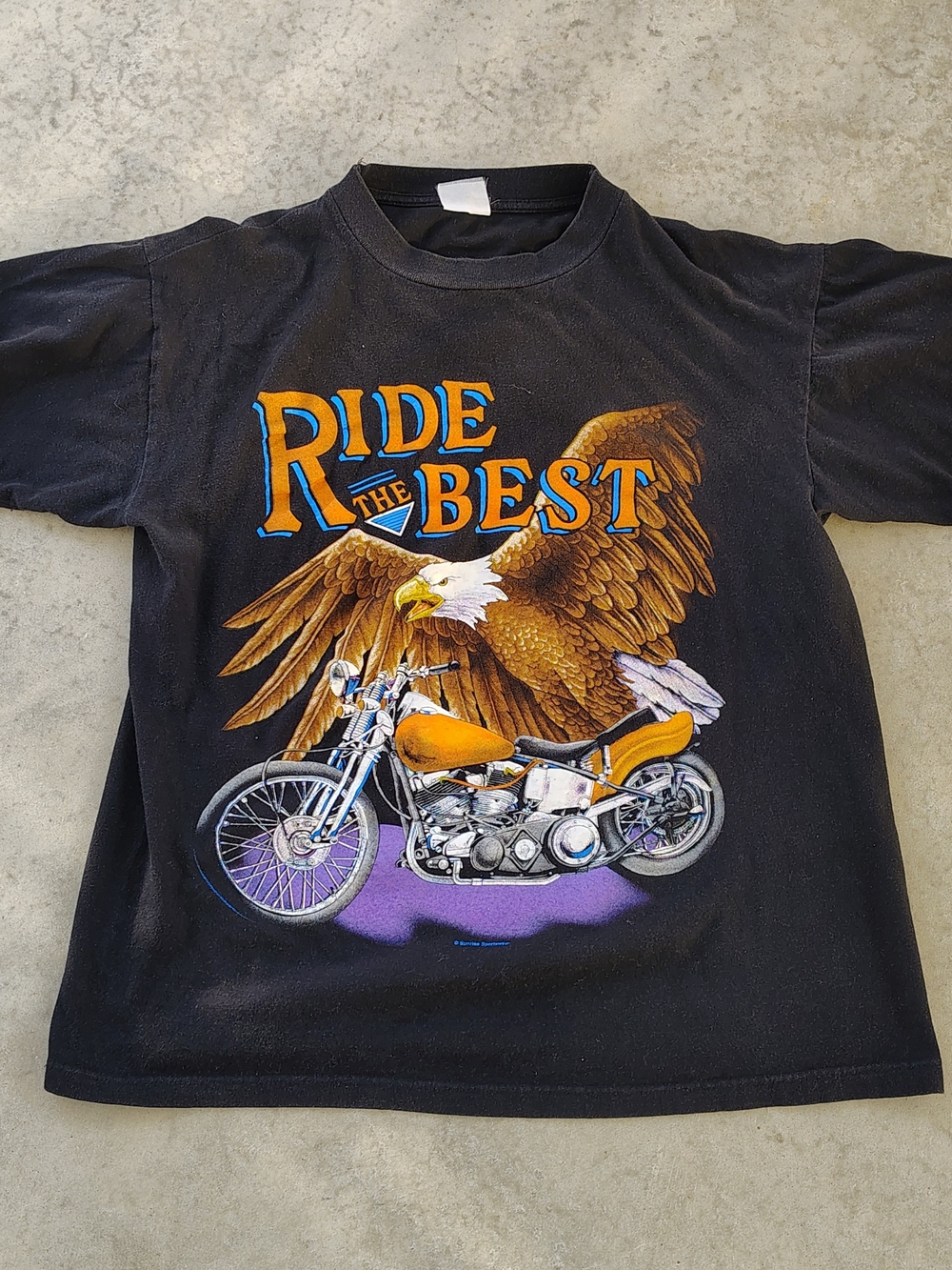 Ride The Best Eagle Motorcycle Kids T‑Shirt - Black